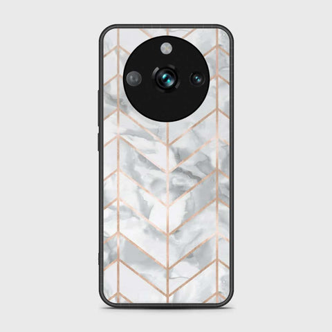 Realme 11 Pro Plus Cover- White Marble Series 2 - HQ Ultra Shine Premium Infinity Glass Soft Silicon Borders Case