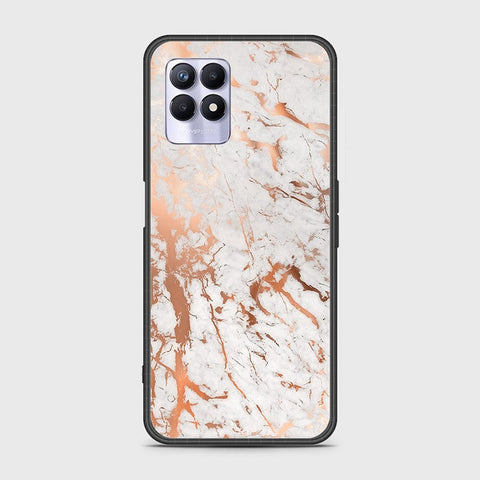 Realme 8i Cover - White Marble Series 2 - HQ Ultra Shine Premium Infinity Glass Soft Silicon Borders Case