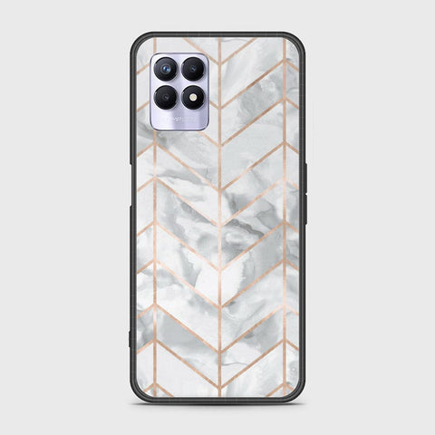 Realme Narzo 50 4G Cover - White Marble Series 2 - HQ Ultra Shine Premium Infinity Glass Soft Silicon Borders Case