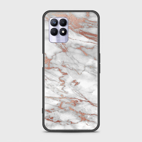 Realme Narzo 50 4G Cover - White Marble Series 2 - HQ Ultra Shine Premium Infinity Glass Soft Silicon Borders Case