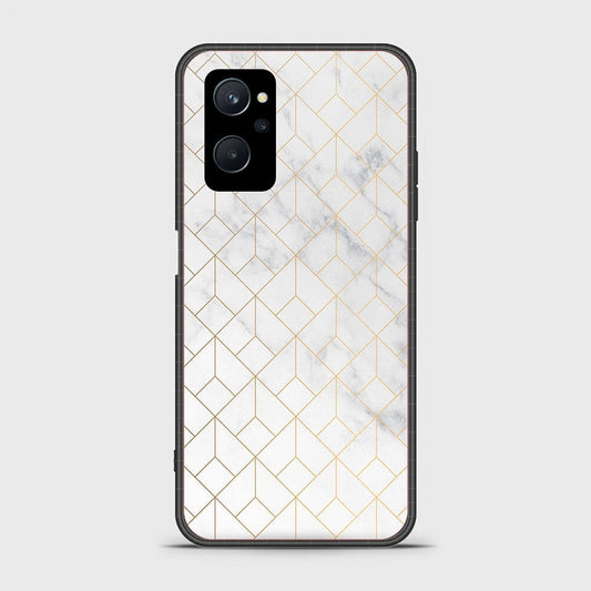 Realme 9i Cover - White Marble Series 2 - HQ Ultra Shine Premium Infinity Glass Soft Silicon Borders Case