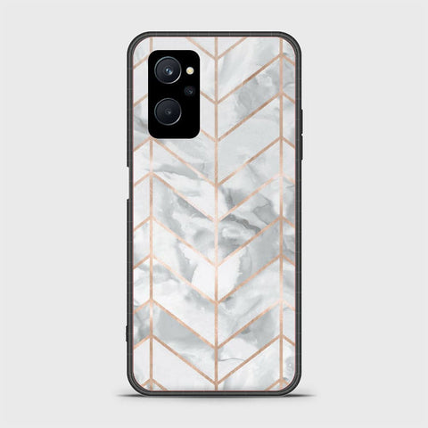 Realme 9i Cover - White Marble Series 2 - HQ Ultra Shine Premium Infinity Glass Soft Silicon Borders Case