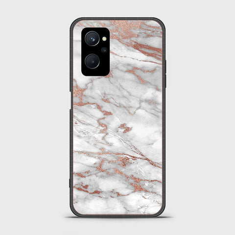 Realme 9i Cover - White Marble Series 2 - HQ Ultra Shine Premium Infinity Glass Soft Silicon Borders Case