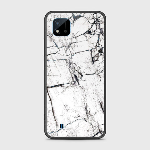 Realme C20 Cover- White Marble Series 2 - HQ Ultra Shine Premium Infinity Glass Soft Silicon Borders Case