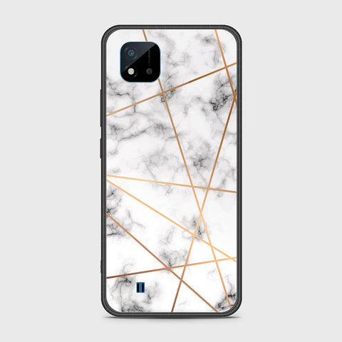 Realme C20A Cover- White Marble Series 2 - HQ Ultra Shine Premium Infinity Glass Soft Silicon Borders Case