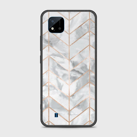 Realme C20A Cover- White Marble Series 2 - HQ Ultra Shine Premium Infinity Glass Soft Silicon Borders Case