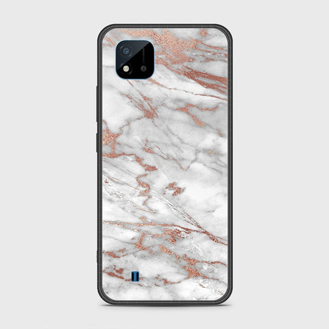 Realme C20A Cover- White Marble Series 2 - HQ Ultra Shine Premium Infinity Glass Soft Silicon Borders Case