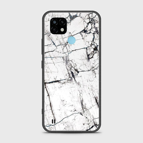 Realme C21 Cover- White Marble Series 2 - HQ Ultra Shine Premium Infinity Glass Soft Silicon Borders Case