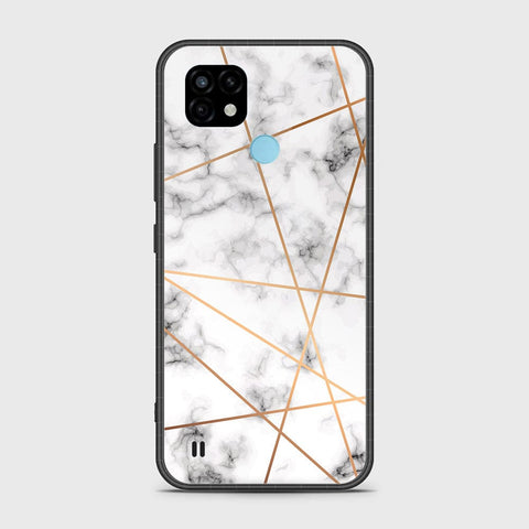 Realme C21 Cover- White Marble Series 2 - HQ Ultra Shine Premium Infinity Glass Soft Silicon Borders Case