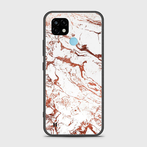 Realme C21 Cover- White Marble Series 2 - HQ Ultra Shine Premium Infinity Glass Soft Silicon Borders Case