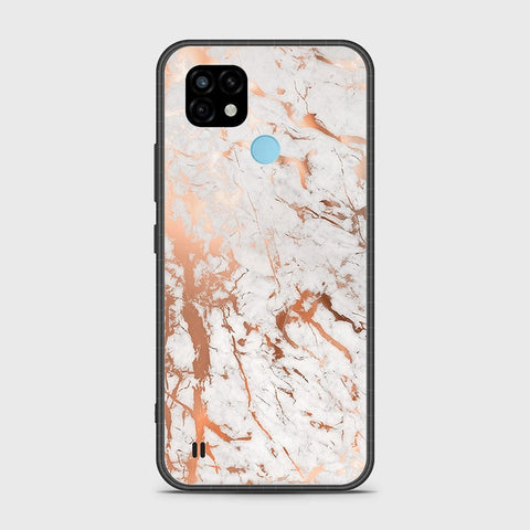 Realme C21 Cover- White Marble Series 2 - HQ Ultra Shine Premium Infinity Glass Soft Silicon Borders Case