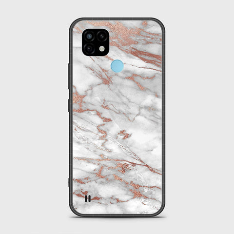 Realme C21 Cover- White Marble Series 2 - HQ Ultra Shine Premium Infinity Glass Soft Silicon Borders Case