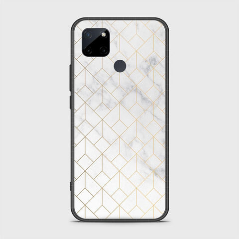 Realme C25Y Cover- White Marble Series 2 - HQ Ultra Shine Premium Infinity Glass Soft Silicon Borders Case