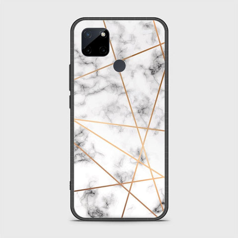 Realme C25Y Cover- White Marble Series 2 - HQ Ultra Shine Premium Infinity Glass Soft Silicon Borders Case