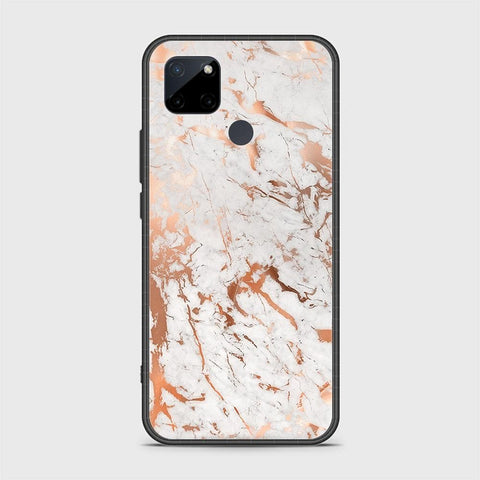 Realme C25Y Cover- White Marble Series 2 - HQ Ultra Shine Premium Infinity Glass Soft Silicon Borders Case