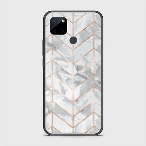 Realme C21Y Cover- White Marble Series 2 - HQ Ultra Shine Premium Infinity Glass Soft Silicon Borders Case