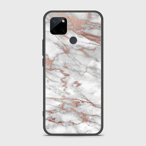 Realme C25Y Cover- White Marble Series 2 - HQ Ultra Shine Premium Infinity Glass Soft Silicon Borders Case