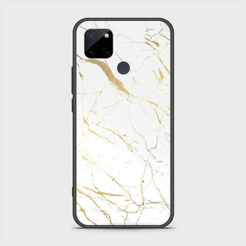 Realme C25Y Cover- White Marble Series 2 - HQ Ultra Shine Premium Infinity Glass Soft Silicon Borders Case