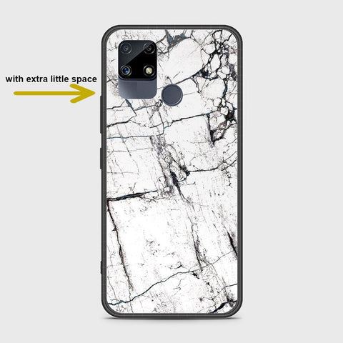 Realme Narzo 20 Cover- White Marble Series 2 - HQ Ultra Shine Premium Infinity Glass Soft Silicon Borders Case