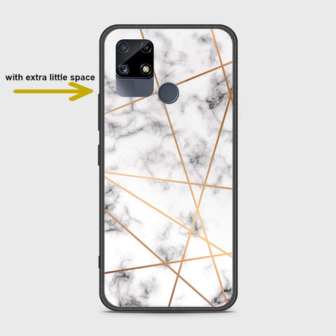 Realme Narzo 20 Cover- White Marble Series 2 - HQ Ultra Shine Premium Infinity Glass Soft Silicon Borders Case