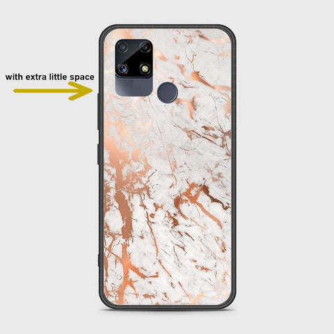 Realme C25s Cover- White Marble Series 2 - HQ Ultra Shine Premium Infinity Glass Soft Silicon Borders Case