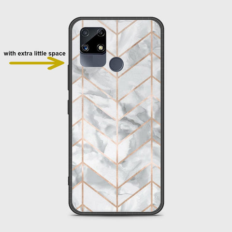 Realme Narzo 20 Cover- White Marble Series 2 - HQ Ultra Shine Premium Infinity Glass Soft Silicon Borders Case