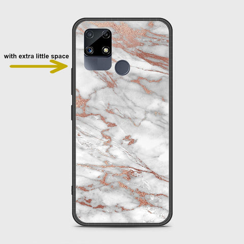 Realme C25s Cover- White Marble Series 2 - HQ Ultra Shine Premium Infinity Glass Soft Silicon Borders Case