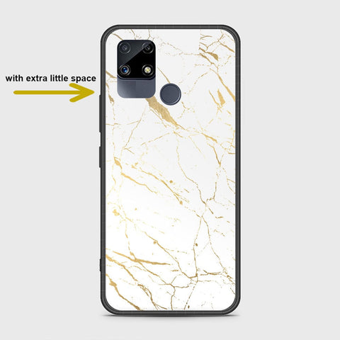 Realme C25s Cover- White Marble Series 2 - HQ Ultra Shine Premium Infinity Glass Soft Silicon Borders Case