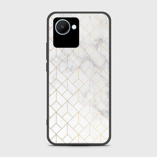 Realme C30 Cover- White Marble Series 2 - HQ Ultra Shine Premium Infinity Glass Soft Silicon Borders Case