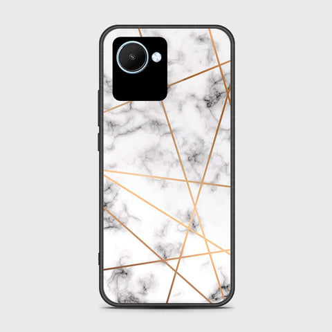 Realme C30s Cover- White Marble Series 2 - HQ Ultra Shine Premium Infinity Glass Soft Silicon Borders Case