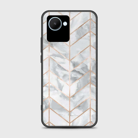 Realme C30 Cover- White Marble Series 2 - HQ Ultra Shine Premium Infinity Glass Soft Silicon Borders Case