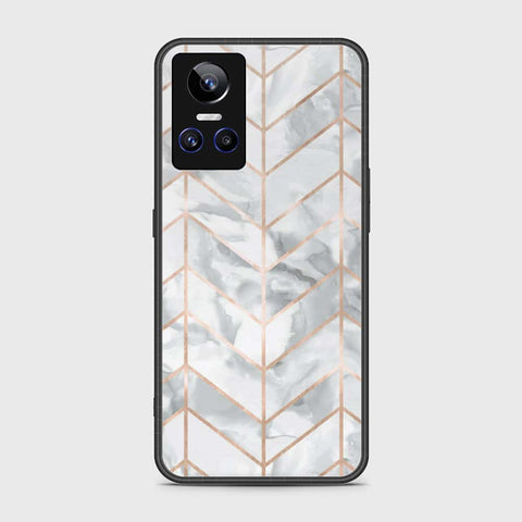 Realme GT Neo 3 Cover- White Marble Series 2 - HQ Ultra Shine Premium Infinity Glass Soft Silicon Borders Case