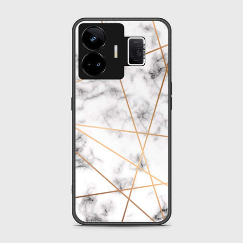 Realme GT3 Cover- White Marble Series 2 - HQ Ultra Shine Premium Infinity Glass Soft Silicon Borders Case