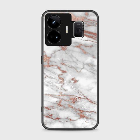 Realme GT3 Cover- White Marble Series 2 - HQ Ultra Shine Premium Infinity Glass Soft Silicon Borders Case