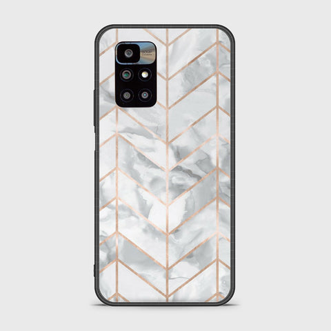 Xiaomi Redmi 10 Cover - White Marble Series 2 - HQ Ultra Shine Premium Infinity Glass Soft Silicon Borders Case