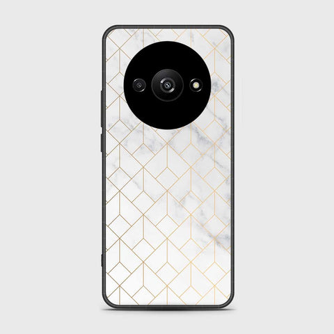 Xiaomi Redmi A3 Cover- White Marble Series 2 - HQ Ultra Shine Premium Infinity Glass Soft Silicon Borders Case