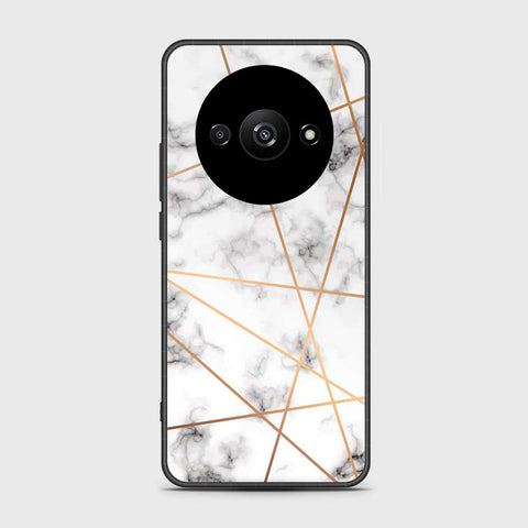 Xiaomi Redmi A3 Cover- White Marble Series 2 - HQ Ultra Shine Premium Infinity Glass Soft Silicon Borders Case