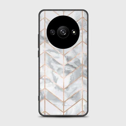 Xiaomi Redmi A3 Cover- White Marble Series 2 - HQ Ultra Shine Premium Infinity Glass Soft Silicon Borders Case