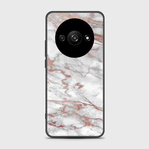 Xiaomi Redmi A3 Cover- White Marble Series 2 - HQ Ultra Shine Premium Infinity Glass Soft Silicon Borders Case