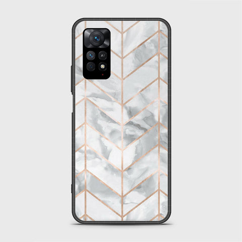 Xiaomi Redmi Note 11S Cover- White Marble Series 2 - HQ Ultra Shine Premium Infinity Glass Soft Silicon Borders Case