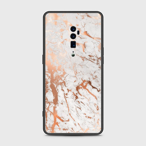 Oppo Reno 10x Zoom Cover- White Marble Series 2 - HQ Ultra Shine Premium Infinity Glass Soft Silicon Borders Case