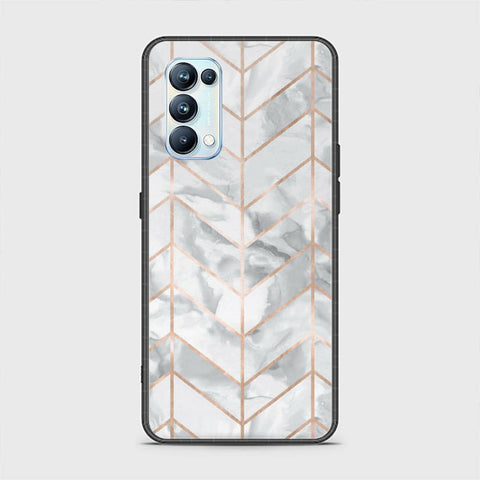 Oppo Reno 5 Pro 5G Cover - White Marble Series 2 - HQ Ultra Shine Premium Infinity Glass Soft Silicon Borders Case