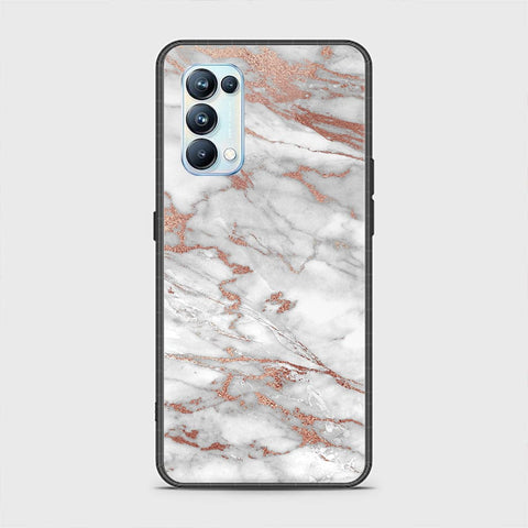 Oppo Reno 5 Pro 5G Cover - White Marble Series 2 - HQ Ultra Shine Premium Infinity Glass Soft Silicon Borders Case