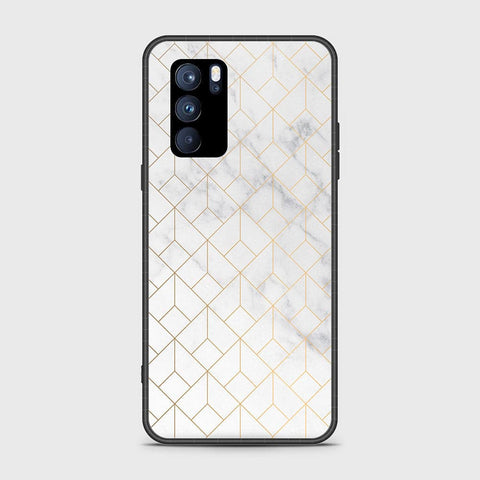 Oppo Reno 6 Pro 5G Cover - White Marble Series 2 - HQ Ultra Shine Premium Infinity Glass Soft Silicon Borders Case