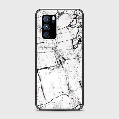 Oppo Reno 6 Pro 5G Cover - White Marble Series 2 - HQ Ultra Shine Premium Infinity Glass Soft Silicon Borders Case