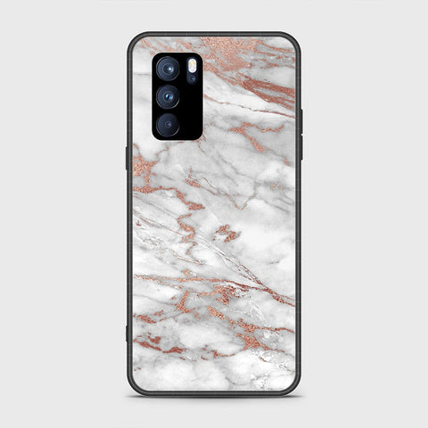 Oppo Reno 6 Pro 5G Cover - White Marble Series 2 - HQ Ultra Shine Premium Infinity Glass Soft Silicon Borders Case