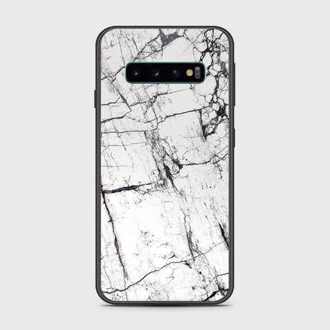 Samsung Galaxy S10 5G Cover- White Marble Series 2 - HQ Ultra Shine Premium Infinity Glass Soft Silicon Borders Case