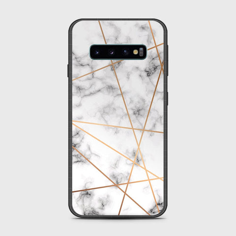 Samsung Galaxy S10 5G Cover- White Marble Series 2 - HQ Ultra Shine Premium Infinity Glass Soft Silicon Borders Case