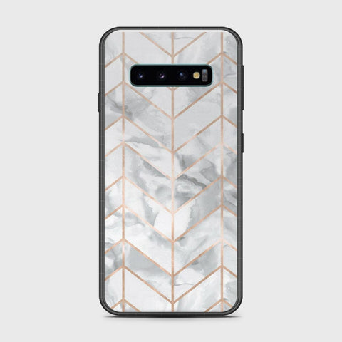 Samsung Galaxy S10 5G Cover- White Marble Series 2 - HQ Ultra Shine Premium Infinity Glass Soft Silicon Borders Case