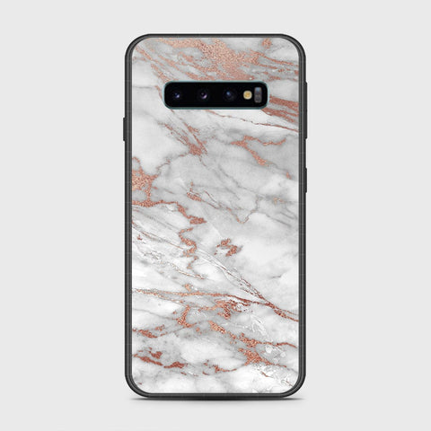 Samsung Galaxy S10 5G Cover- White Marble Series 2 - HQ Ultra Shine Premium Infinity Glass Soft Silicon Borders Case